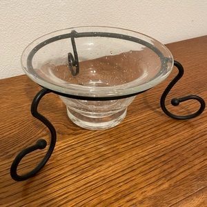 Decorative glass bowl with stand